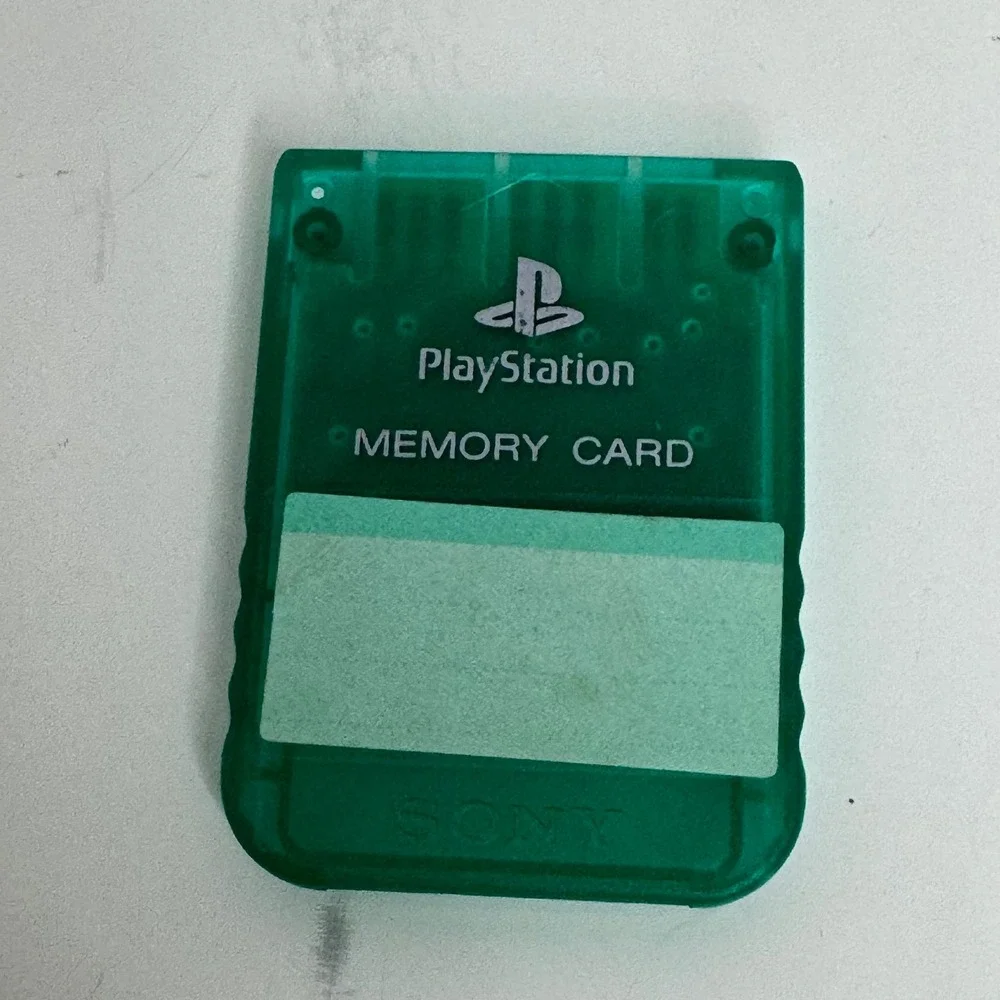 Sony PlayStation PS1 Memory Card Emerald Green Translucent SCPH-1020 OEM 1MB
